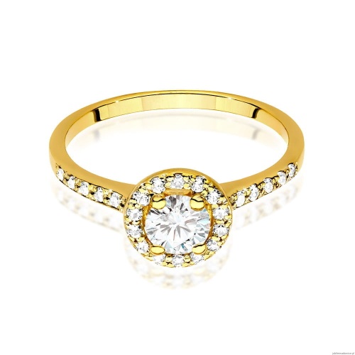 Pierścionek W0551 Diament Laboratoryjny 0,50ct żółte złoto