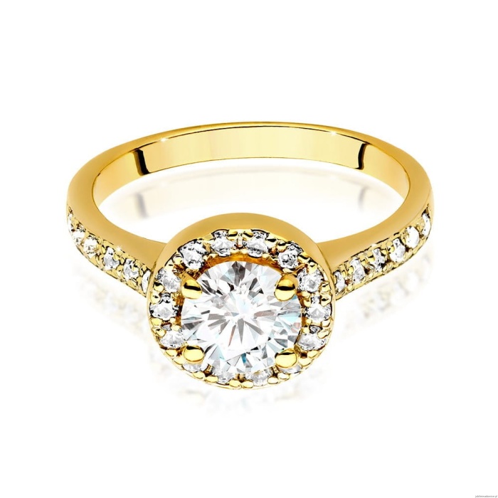 Pierścionek W551 Diament Laboratoryjny 0,70ct żółte złoto
