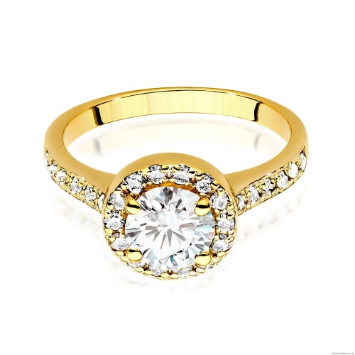 Pierścionek W551 Diament Laboratoryjny 1,00ct żółte złoto