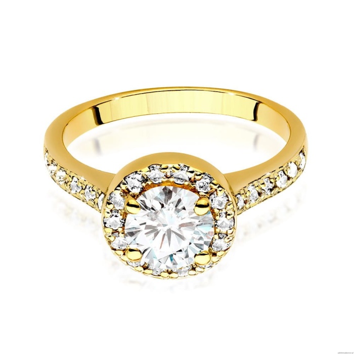 Pierścionek W551 Diament Laboratoryjny 1,00ct żółte złoto