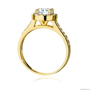 Pierścionek W551 Diament Laboratoryjny 1,00ct żółte złoto