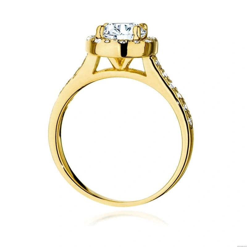 Pierścionek W551 Diament Laboratoryjny 1,00ct żółte złoto