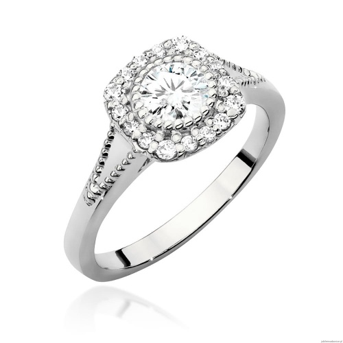 Pierścionek W552 Diament Laboratoryjny 0,40ct białe złoto