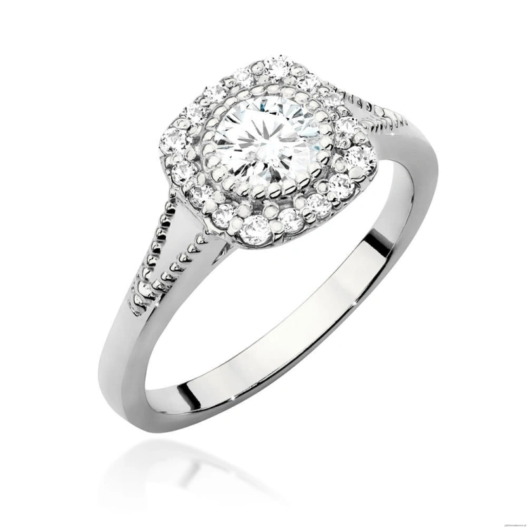 Pierścionek W552 Diament Laboratoryjny 0,40ct białe złoto