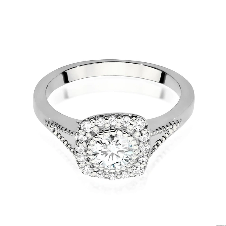 Pierścionek W552 Diament Laboratoryjny 0,40ct białe złoto