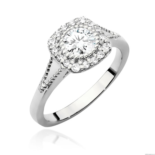 Pierścionek W552 Diament Laboratoryjny 0,50ct białe złoto