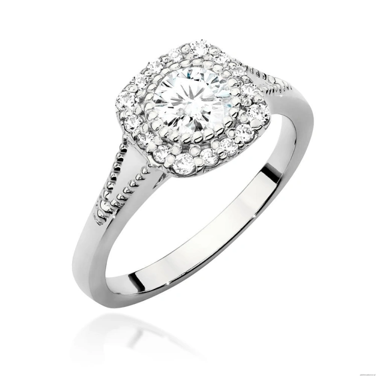 Pierścionek W552 Diament Laboratoryjny 0,50ct białe złoto