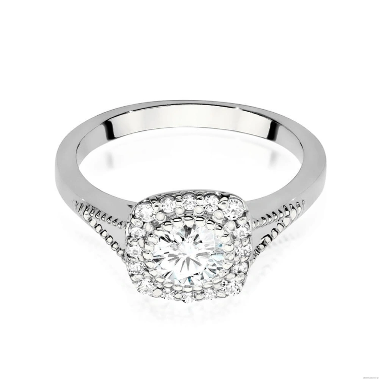 Pierścionek W552 Diament Laboratoryjny 0,50ct białe złoto
