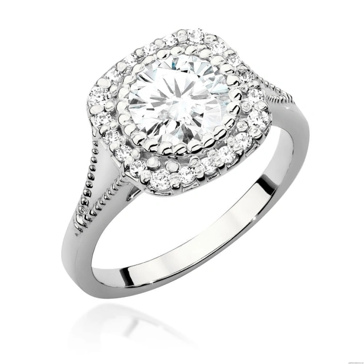 Pierścionek W552 Diament Laboratoryjny 1,00ct białe złoto