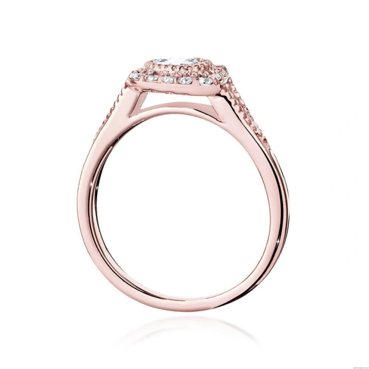 Pierścionek W552 Diament Laboratoryjny 0,40ct różowe złoto