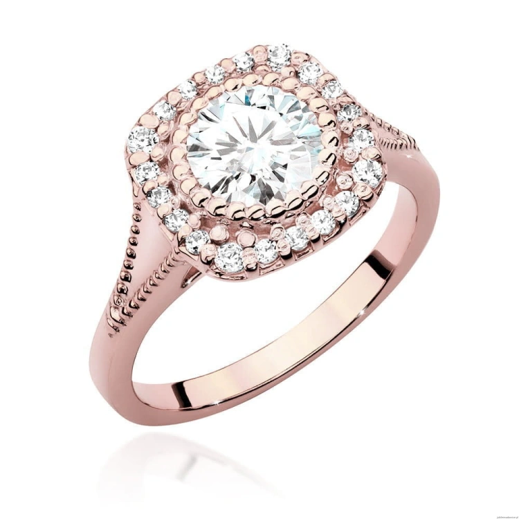 Pierścionek W552 Diament Laboratoryjny 0,70ct różowe złoto