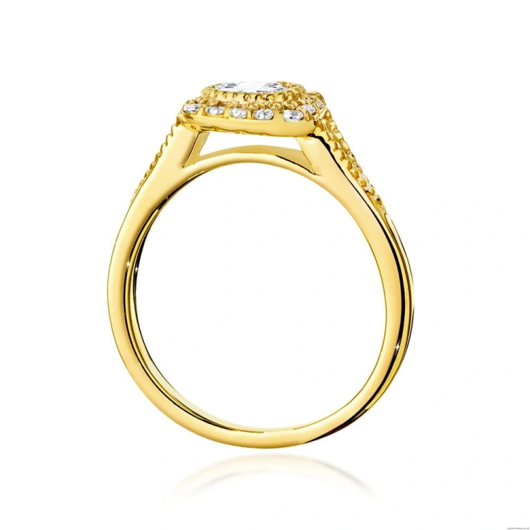 Pierścionek W552 Diament Laboratoryjny 0,50ct żółte złoto