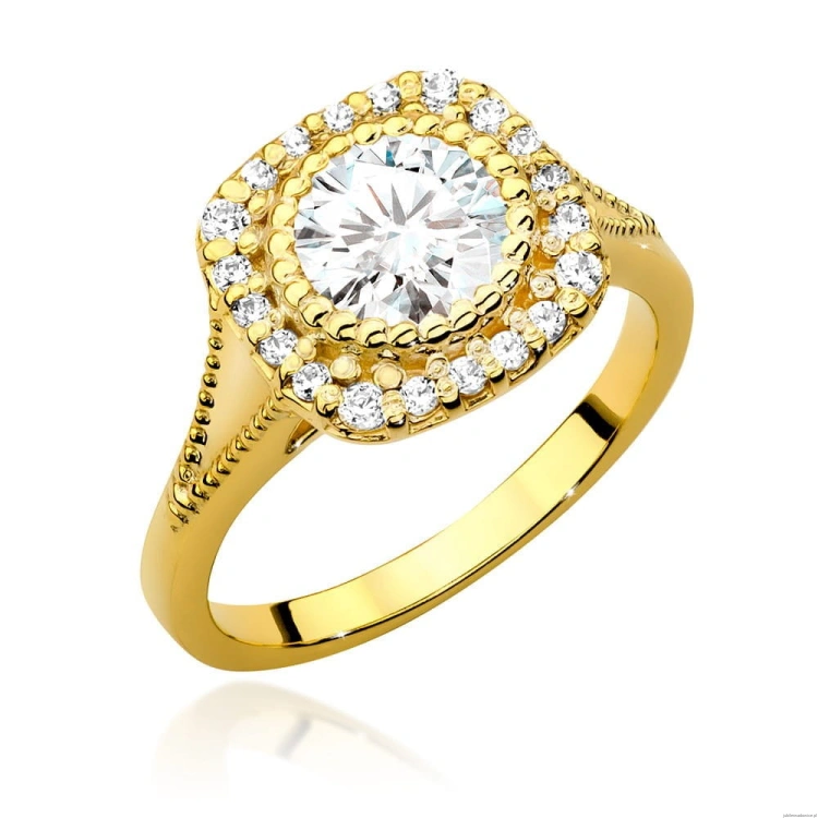 Pierścionek W552 Diament Laboratoryjny 0,70ct żółte złoto