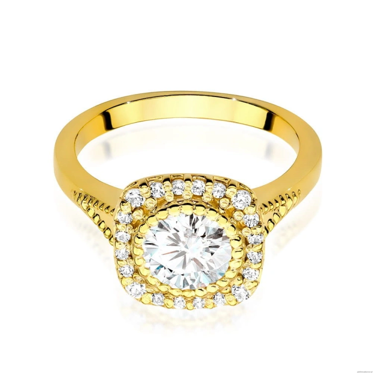 Pierścionek W552 Diament Laboratoryjny 0,70ct żółte złoto