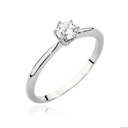 Pierścionek W553 Diament Laboratoryjny 0,50ct białe złoto