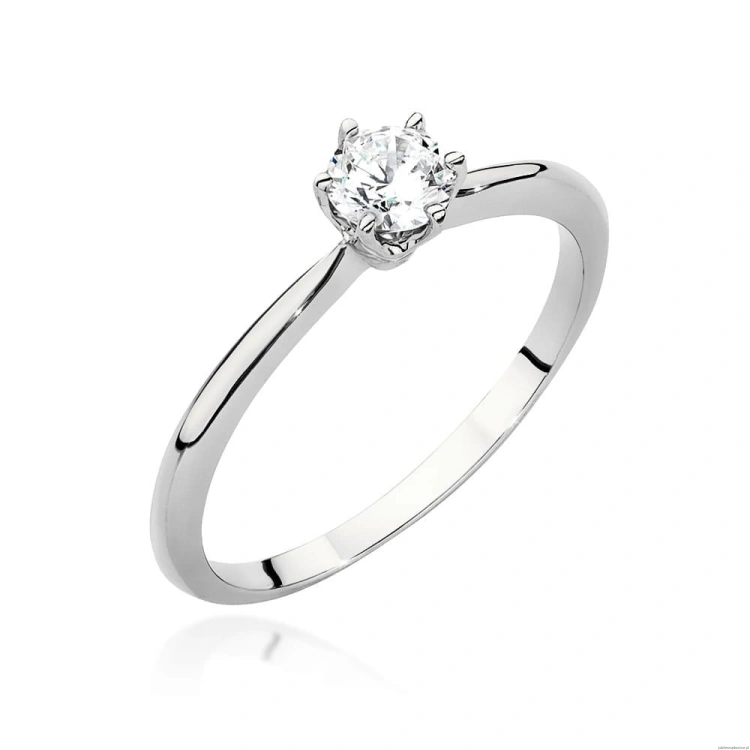 Pierścionek W553 Diament Laboratoryjny 0,50ct białe złoto