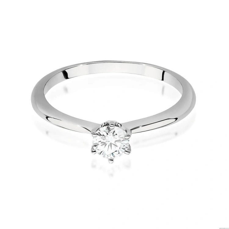 Pierścionek W553 Diament Laboratoryjny 0,50ct białe złoto