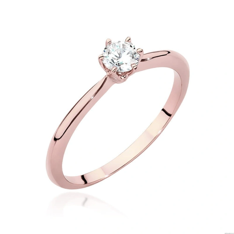Pierścionek W553 Diament Laboratoryjny 0,40ct różowe złoto