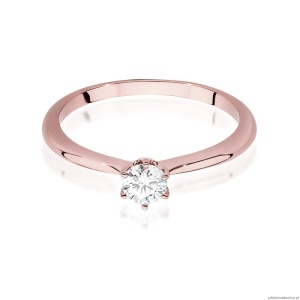 Pierścionek W553 Diament Laboratoryjny 0,40ct różowe złoto