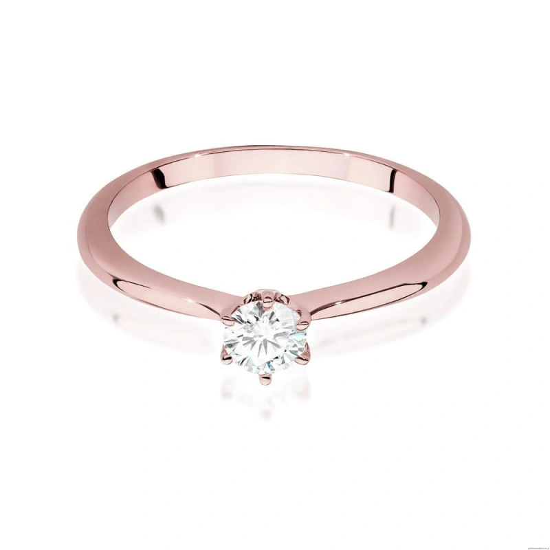 Pierścionek W553 Diament Laboratoryjny 0,40ct różowe złoto