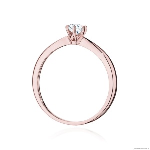 Pierścionek W553 Diament Laboratoryjny 0,40ct różowe złoto