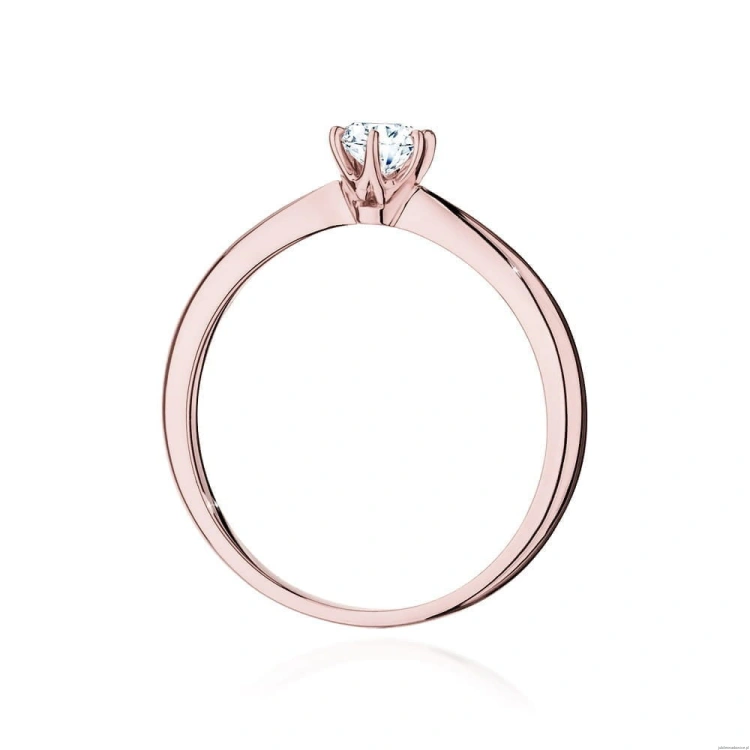 Pierścionek W553 Diament Laboratoryjny 0,40ct różowe złoto
