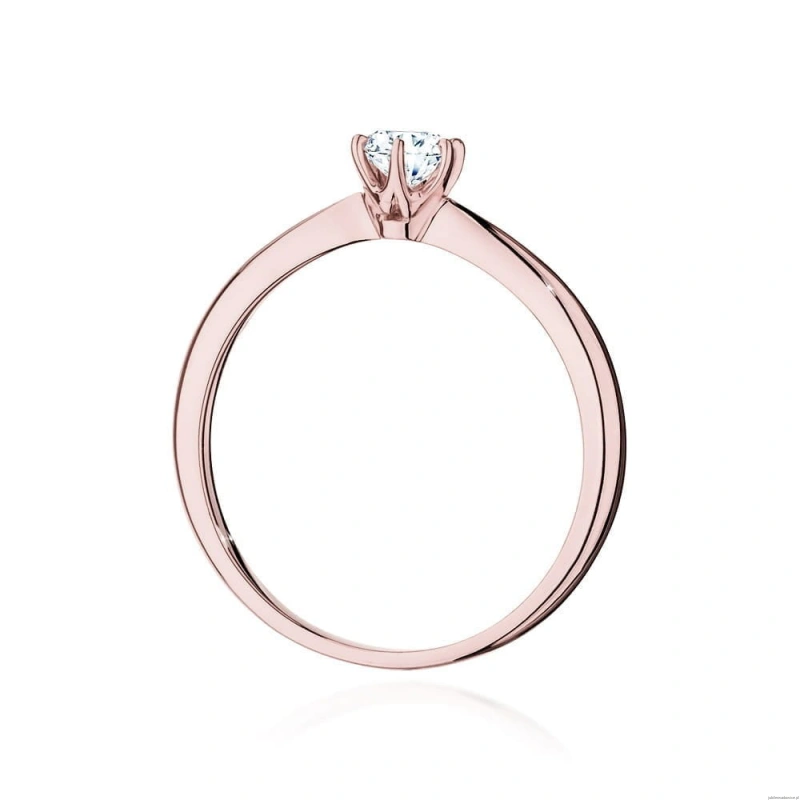 Pierścionek W553 Diament Laboratoryjny 0,40ct różowe złoto