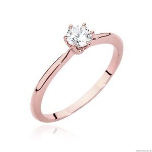 Pierścionek W553 Diament Laboratoryjny 0,50ct różowe złoto