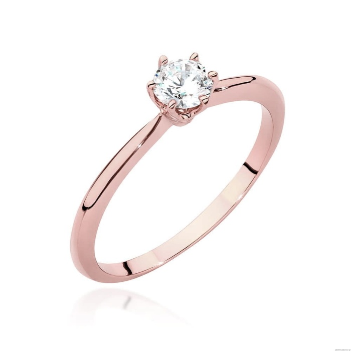 Pierścionek W553 Diament Laboratoryjny 0,50ct różowe złoto