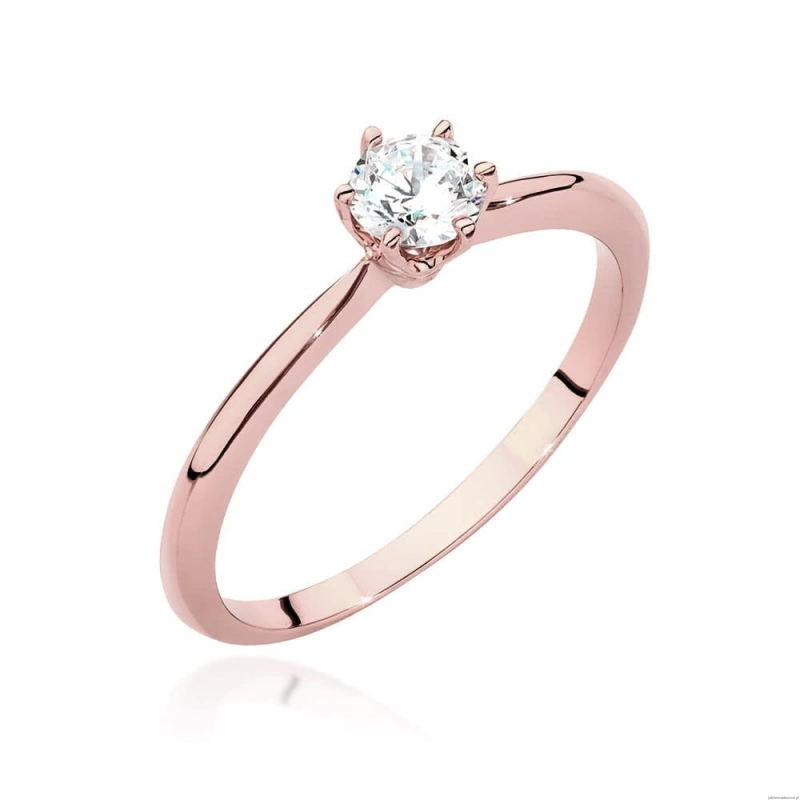 Pierścionek W553 Diament Laboratoryjny 0,50ct różowe złoto