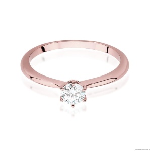Pierścionek W553 Diament Laboratoryjny 0,50ct różowe złoto