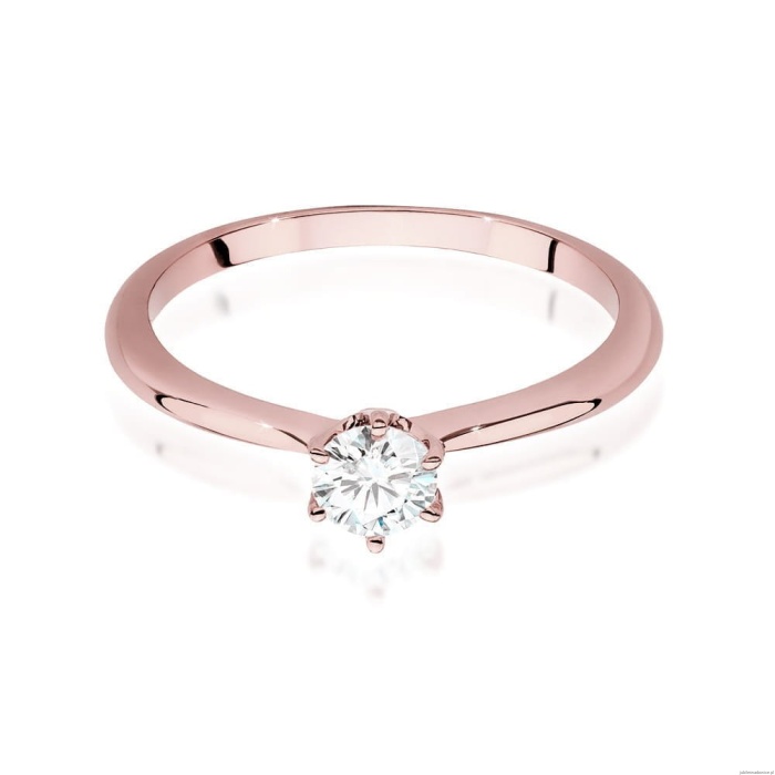 Pierścionek W553 Diament Laboratoryjny 0,50ct różowe złoto