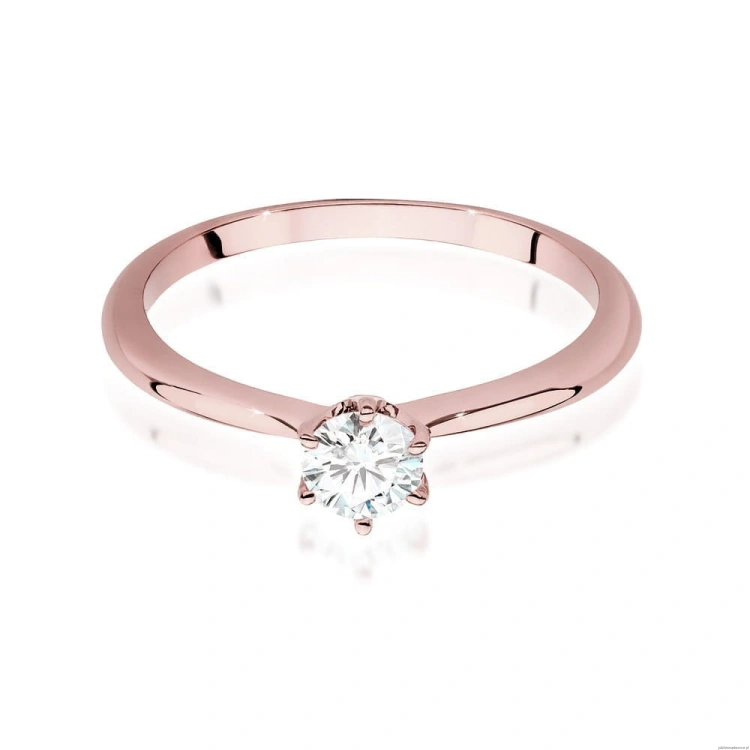Pierścionek W553 Diament Laboratoryjny 0,50ct różowe złoto