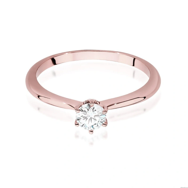Pierścionek W553 Diament Laboratoryjny 0,50ct różowe złoto