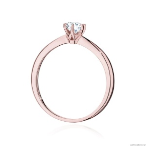Pierścionek W553 Diament Laboratoryjny 0,50ct różowe złoto