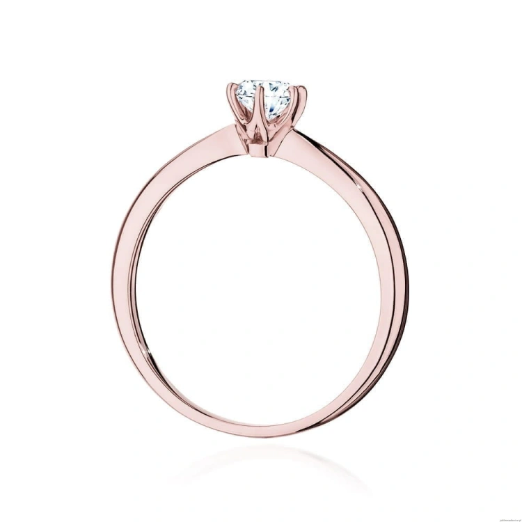 Pierścionek W553 Diament Laboratoryjny 0,50ct różowe złoto