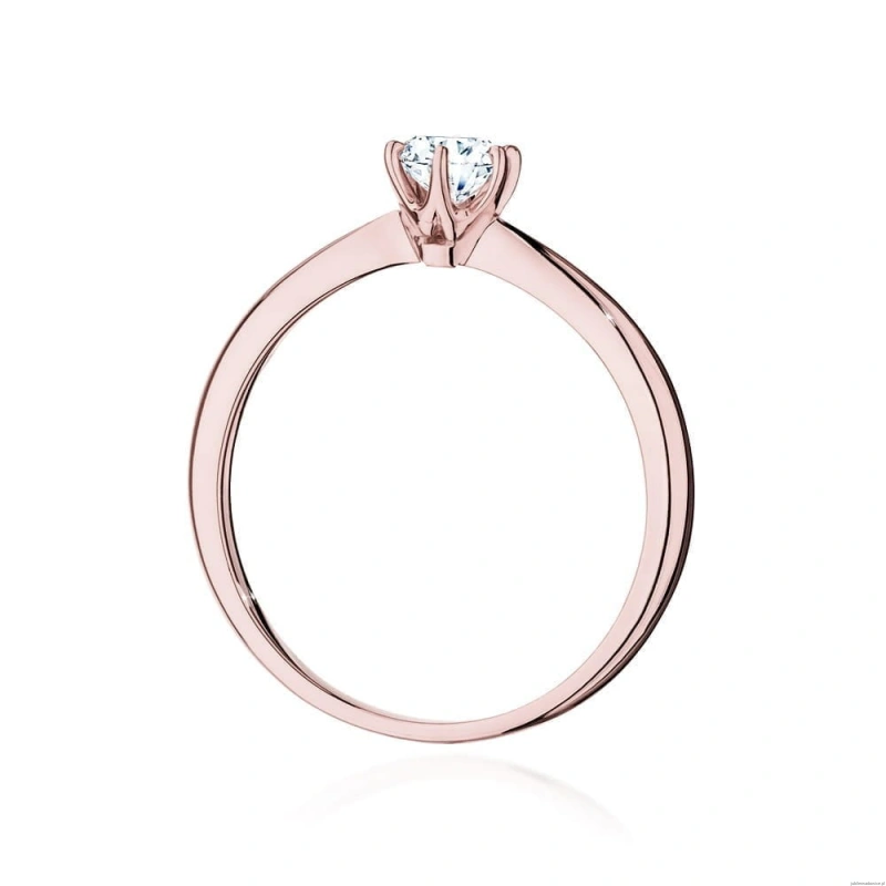 Pierścionek W553 Diament Laboratoryjny 0,50ct różowe złoto