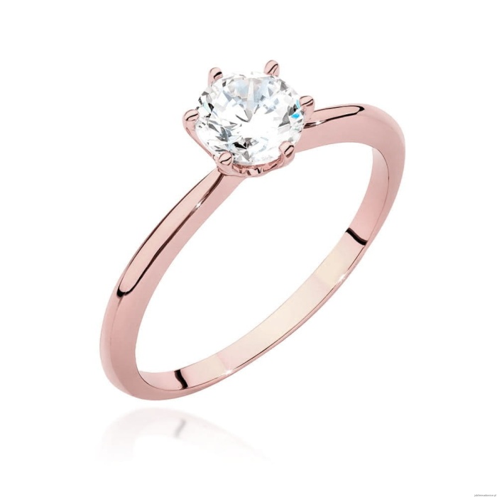 Pierścionek W553 Diament Laboratoryjny 0,70ct różowe złoto