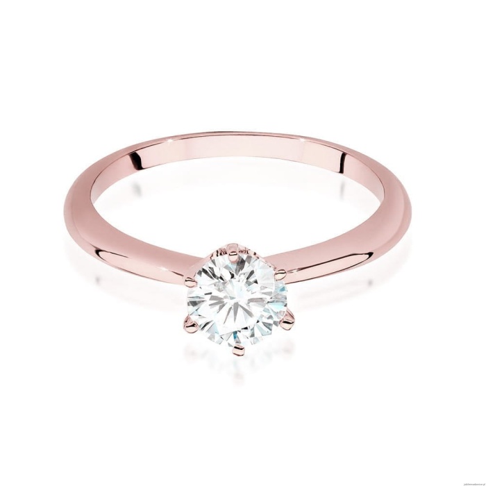 Pierścionek W553 Diament Laboratoryjny 0,70ct różowe złoto