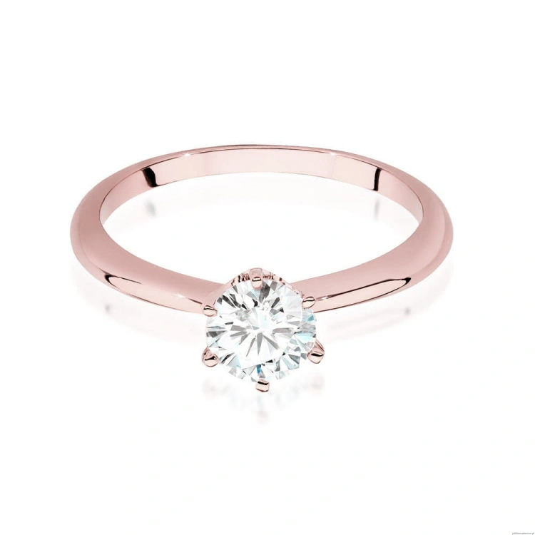Pierścionek W553 Diament Laboratoryjny 0,70ct różowe złoto