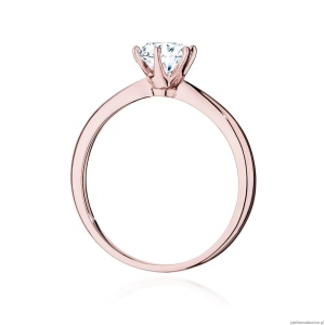 Pierścionek W553 Diament Laboratoryjny 0,70ct różowe złoto