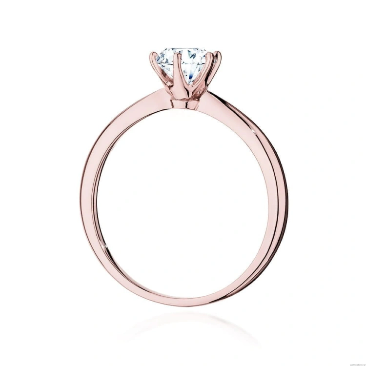 Pierścionek W553 Diament Laboratoryjny 0,70ct różowe złoto