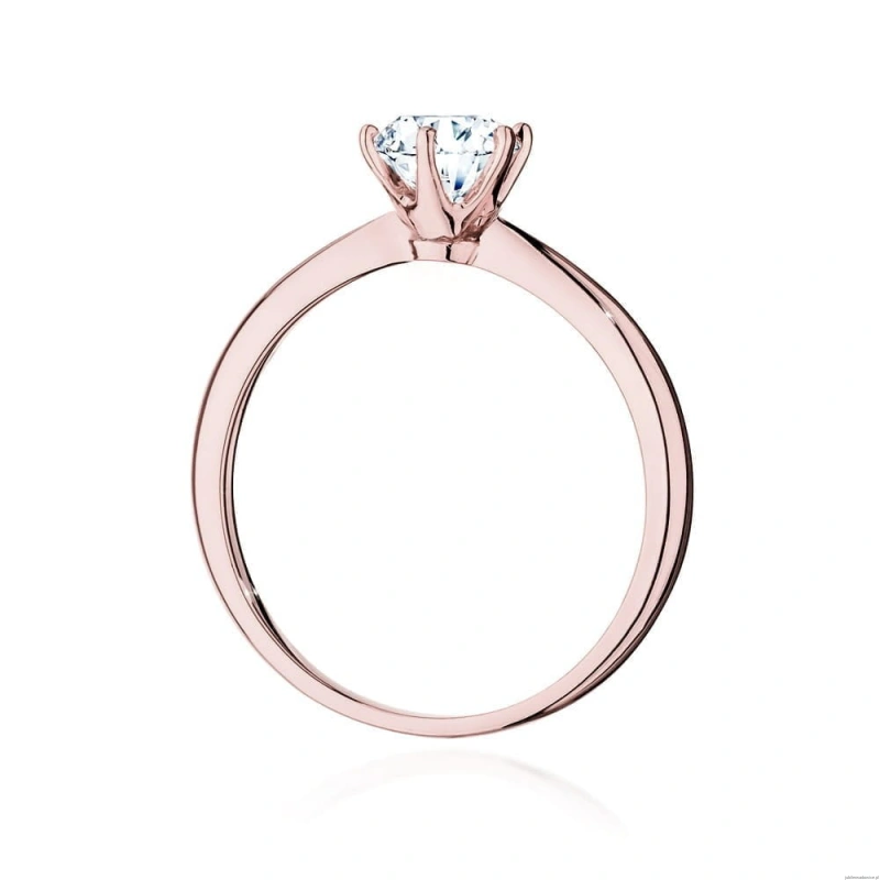 Pierścionek W553 Diament Laboratoryjny 0,70ct różowe złoto