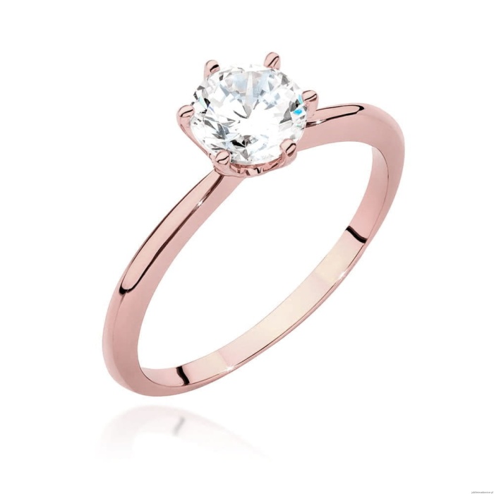 Pierścionek W553 Diament Laboratoryjny 1,00ct różowe złoto