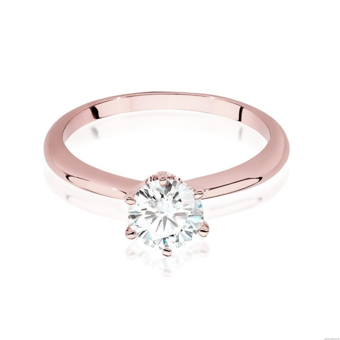 Pierścionek W553 Diament Laboratoryjny 1,00ct różowe złoto