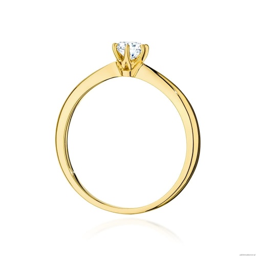 Pierścionek W553 Diament Laboratoryjny 0,40ct żółte złoto