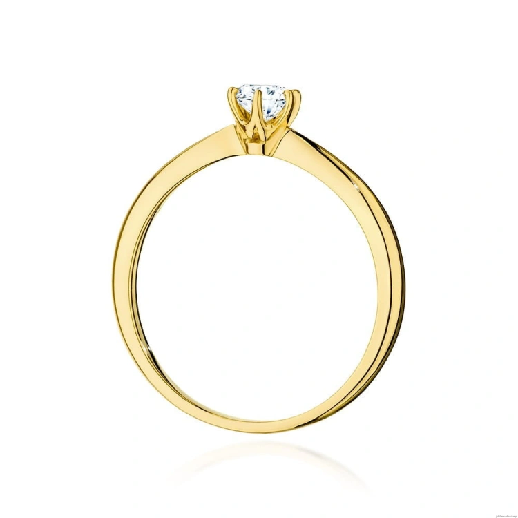 Pierścionek W553 Diament Laboratoryjny 0,40ct żółte złoto