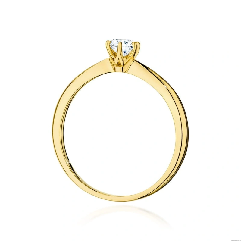 Pierścionek W553 Diament Laboratoryjny 0,40ct żółte złoto