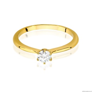 Pierścionek W553 Diament Laboratoryjny 0,40ct żółte złoto