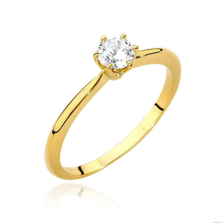 Pierścionek W553 Diament Laboratoryjny 0,50ct żółte złoto